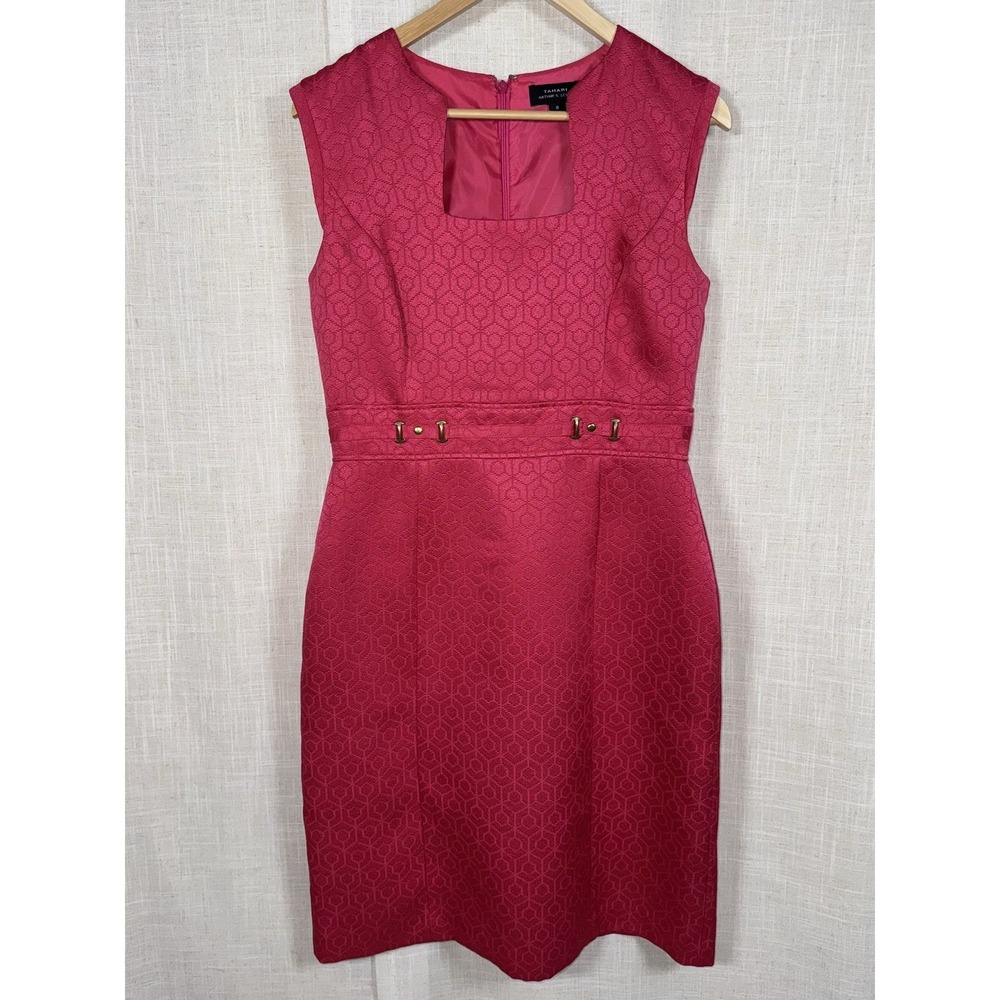 Tahari Arthur Levine‎ Hot Pink Sleeveless Shirley Women's Dress Size 8 Career